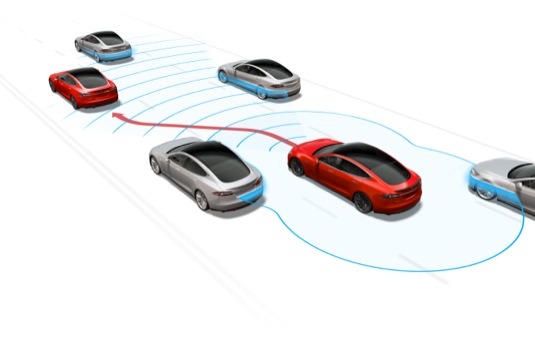 auto robotická auta elektromobily Tesla Model S Autopilot