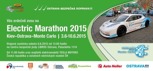 auto pozvánka Electric Marathon 2015 Kiev - Monte Carlo - Ostrava