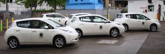 auto elektromobily Nissan Leaf Seattle USA Spojené státy americké parkování