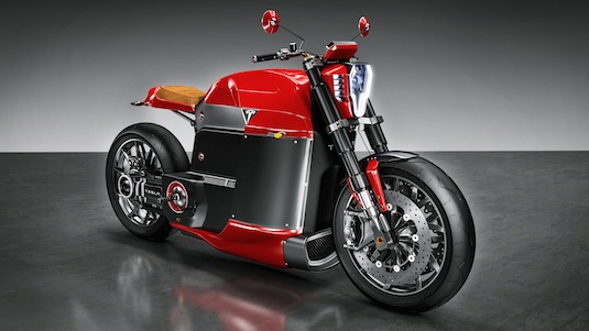 auto elektromotorka návrh elektrické motorky Tesla Model M od designéra Janse Slapinse