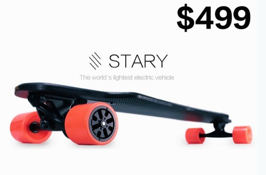 elektrický skateboard longboard Stary Kickstarter