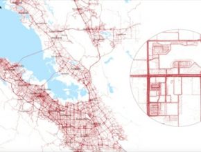 auto Tesla Autopilot extrémně detailní mapa Sna Francisko