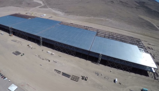 Gigatovárna Tesla Motors Reno Nevada stavba