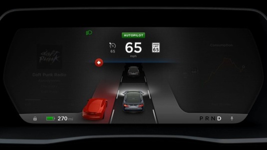 auto Tesla Motors Model S elektromobil auto elektroauto autopilot autonomní robotické řízení