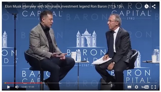 auto Elon Musk zakladatel Tesla Motors Ron Baron investiční konference interview rozhovor