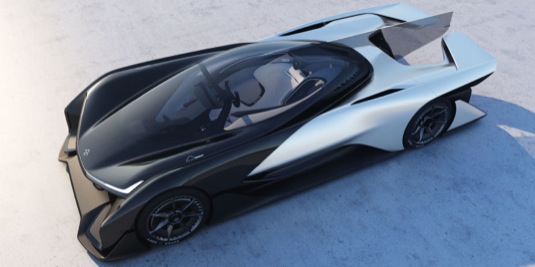 auto elektromobil Faraday Future FFZER01 CES 2016 Las Vegas
