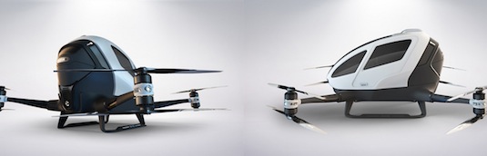 auto létající robotická autonomní dron EHang 184