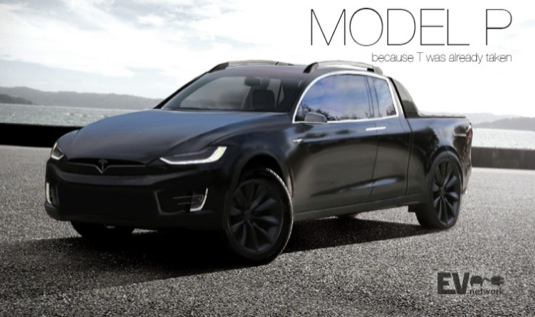 auto elektromobily Tesla Model P pick-up