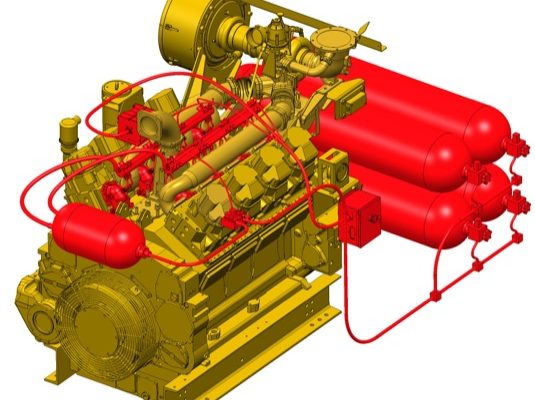nový typ CNG motoru spalujícího stlačený zemní plyn pro lokomotivy