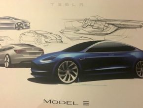 auto elektromobil Tesla Model 3 nákresy