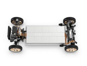 auto Volkswagen BUDD-e podvozek skateboard baterie