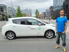 auto elektromobil Nissan Leaf cesta kolem Evropy Aleš Zahrádka