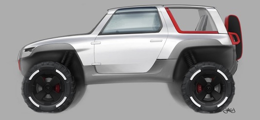 auto Tesla Allterrain concept elektromobil
