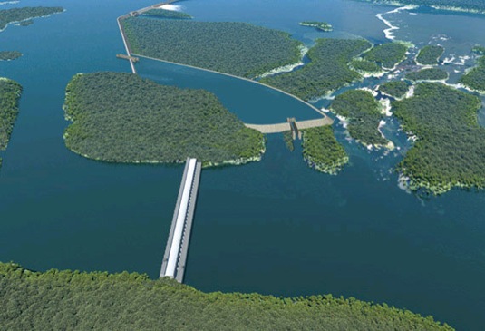vodní elektrárna São Luiz do Tapajós v oblasti Amazonie