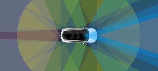 auto Tesla Vision robotické řízení autonomní auta