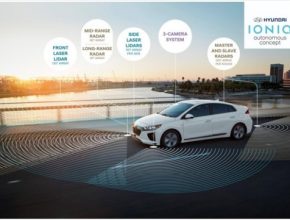 Hyundai představuje autonomní vozidlo s nově umístěným systémem laserového měření vzdálenosti LIDAR