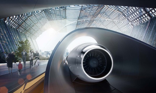 Představa stanice systému Hyperloop společnosti Hyperloop Transportation Technologies