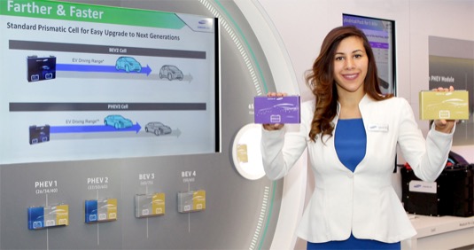 auto Samsung SDI baterie autosalon Detroit 2017
