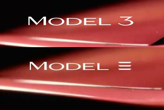 auto logo elektromobil Tesla Model 3