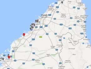 auto tesla-dubaj-spojene-arabske-emiraty-mapa