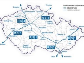 auto mapa česká republika VRT vysokorychlostní tratě železnice