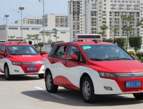 auto elektromobily taxi Šen-čen Čína BYD