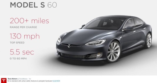 auto Tesla Model S 60