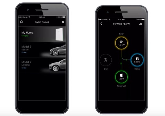 auto My Tesla App aplikace pro smartphone mobil