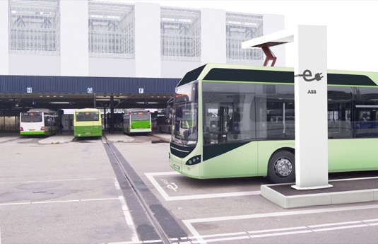 Nabíjecí stanice pro elektrické autobusy Volvo