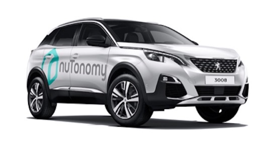 auto Peugeot 3008 nuTonomy robotické auto řízení test SIngapur