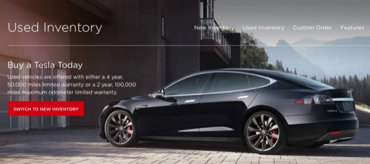 auto elektromobil Tesla Model S bazarový prodej pre-owned