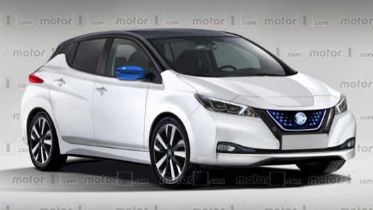 auto elektromobil nový Nissan Leaf druhá generace Motor1.com rendering