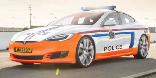 auto elektromobil Tesla Model S Lucembursko policie Grand Ducale