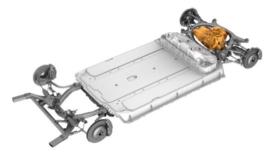auto elektromobil Tesla Model 3 podvozek