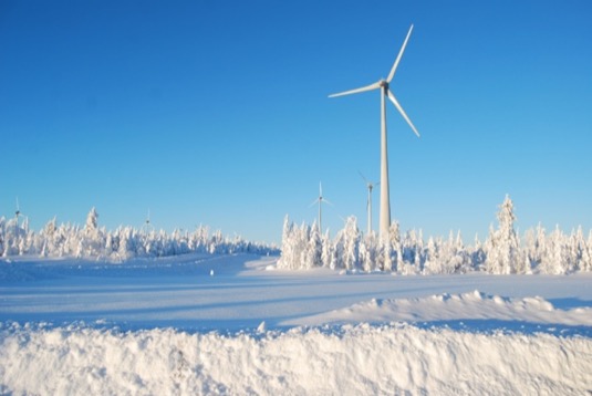 auto Švédsko větrná turbína elektrárna farma
