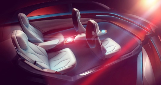 Inspirovali se tvůrci interiéru nového konceptu Volkswagenu v minimalismu Tesla Model 3?