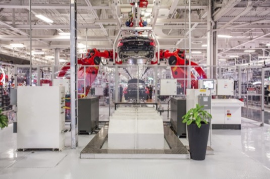 auto Čína továrna Tesla Fremont výroba elektromobilů
