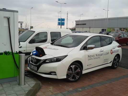 Rychlonabíjení elektromobilu Nissan Leaf v Ostravě