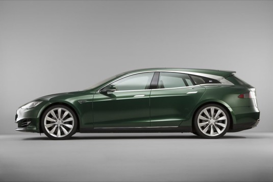 auto elektromobil Tesla Model S jako kombík