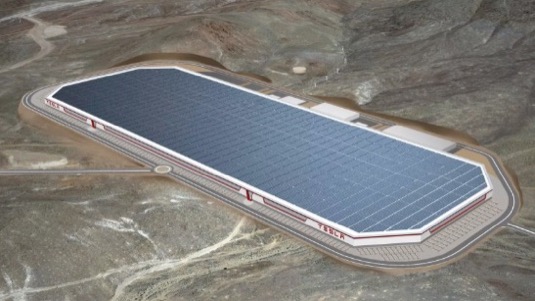 auto Gigatovárna Gigafactory Tesla Nevada