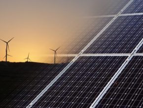 auto obnovitelné zdroje větrné elektrárny solární panely