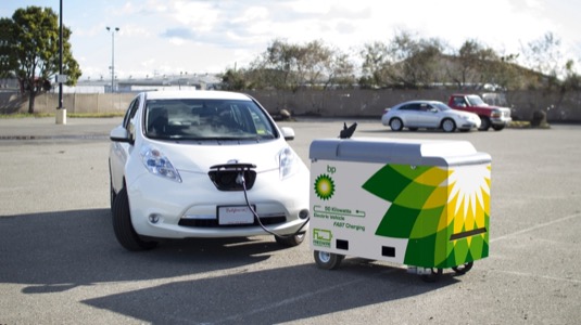 Pojízdná krabička s baterií od FreeWire se jmenuje Mobi Charger. Je to vlastně mobilní rychlonabíječka pro elektromobily.