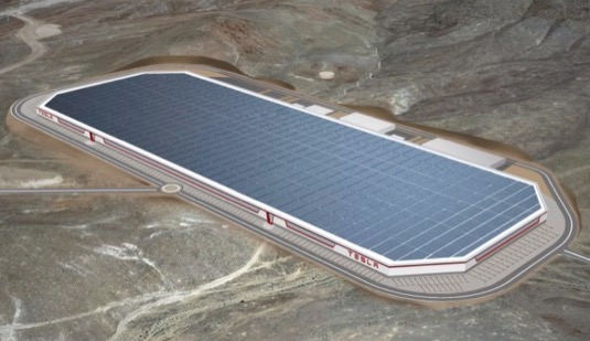 auto elektromobily výroba Tesla Gigatovárna Gigafactory 1