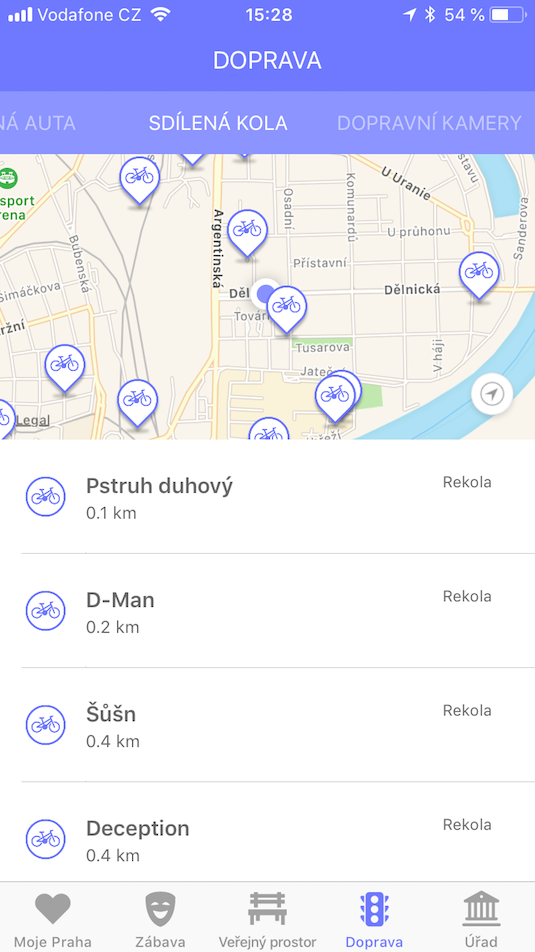 Aplikaci Moje Praha lze jednoduše uživatelsky nastavit podle toho, která místa a informace uživatele nejvíce zajímají. Tyto oblíbené body se pak zobrazují ihned při zapnutí aplikace na úvodní straně.