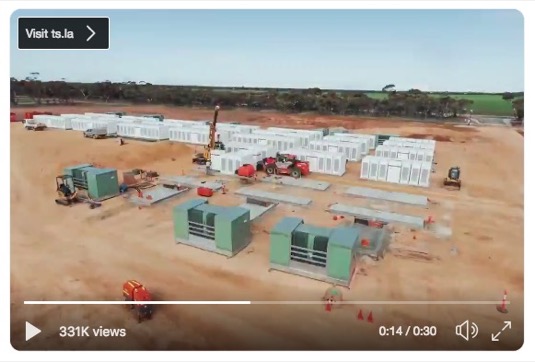 Tesla Powerpack bateriový úložný systém Austrálie baterie
