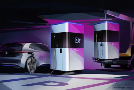 auto Volkswagen mobilní nabíjecí stanice