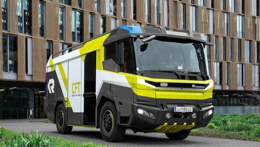 koncept elektrického hasičského vozu Rosenbauer Concept Fire Truck (CFT)