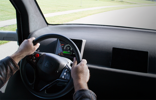 Spartánský interiér elektrododávky Workhorse NGEN-1000