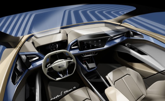 Studie interiéru konceptu Audi Q4 e-tron