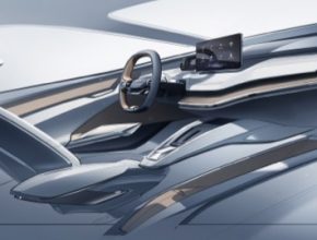 Studie interiéru konceptu elektromobilu Škoda Vision iV, prvního elektromobilu postaveného na koncernové platformě MEB.